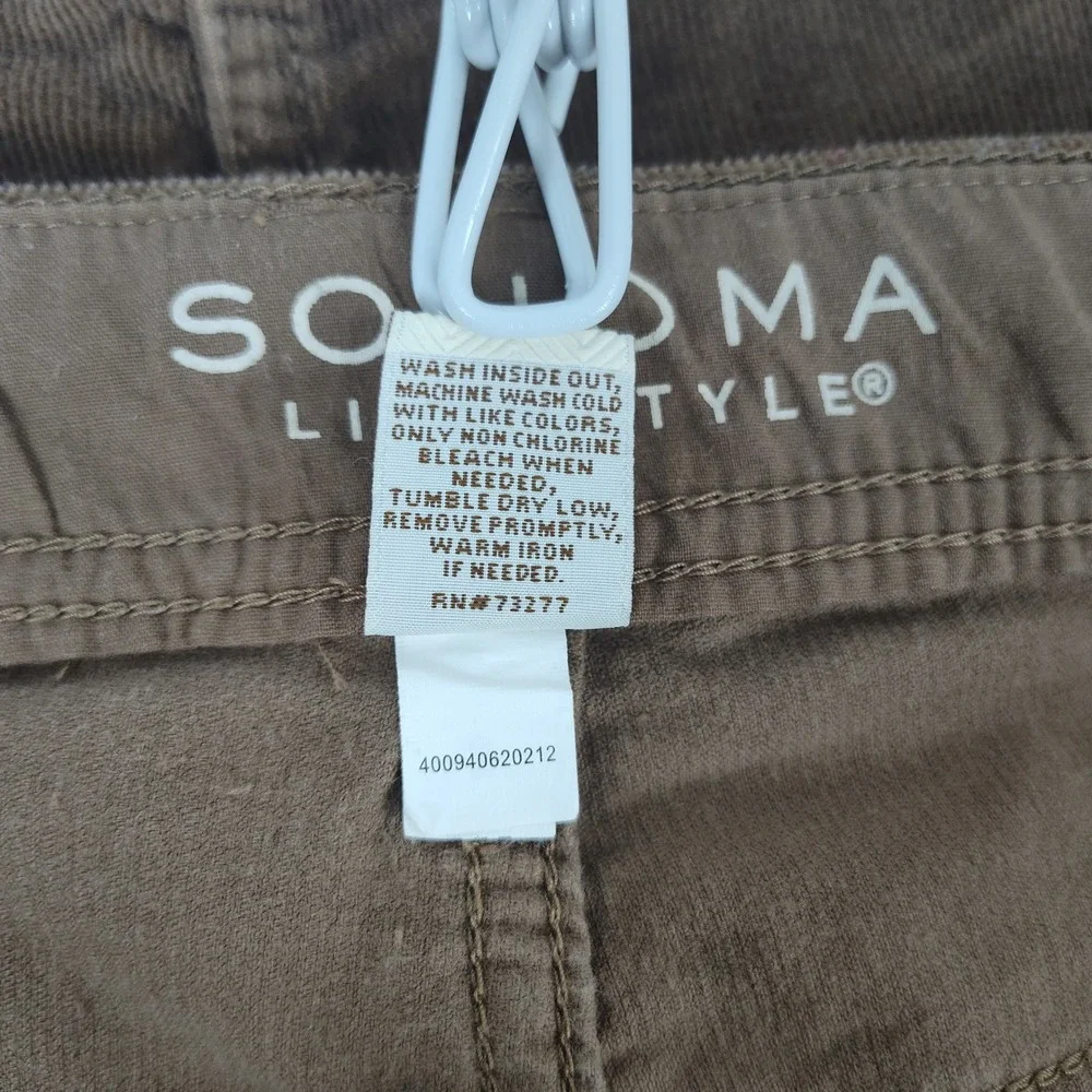 Sonoma Life Style Brown Corduroy Mid Rise Skirt Size 8 Casual